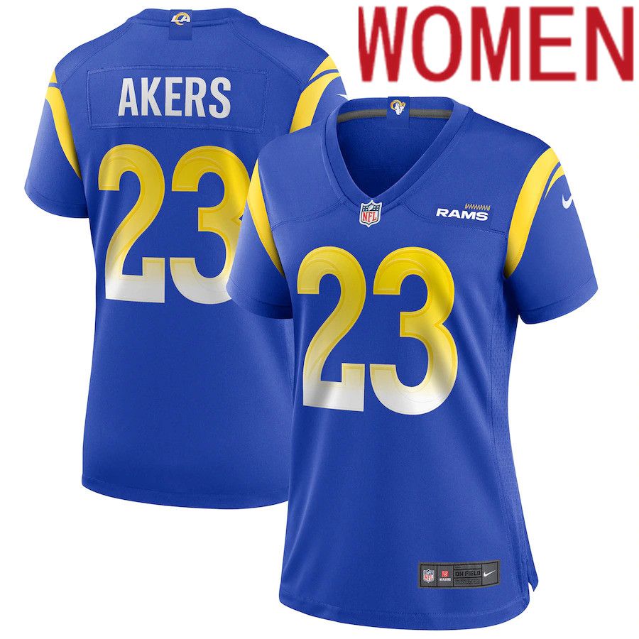 Women Los Angeles Rams #23 Cam Akers Nike Royal Game Player NFL Jersey